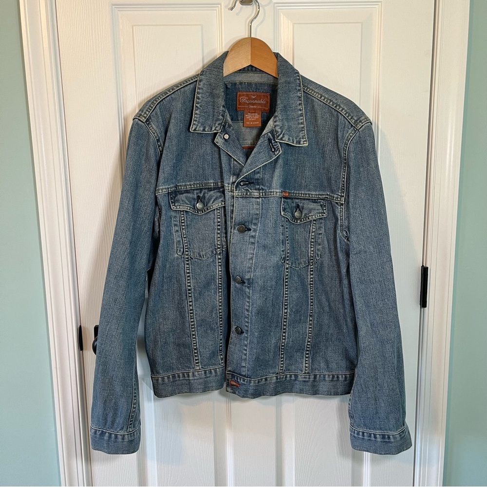 Faconnable Men’s Classic Jean Jacket Size Large L Denim